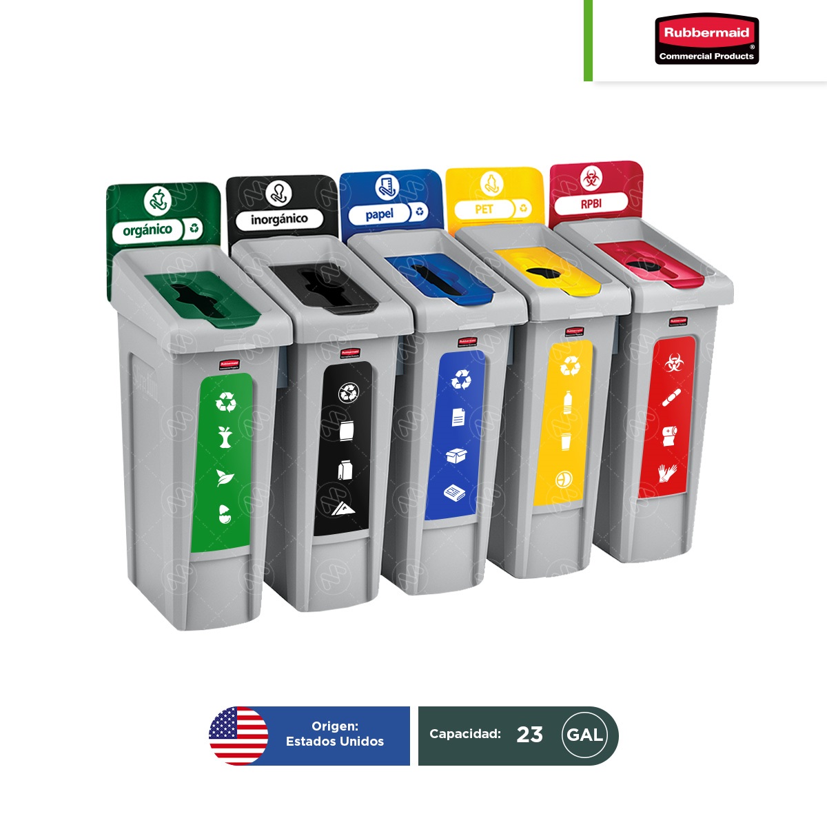 estacion-de-reciclaje-5-divisiones-rubbermaid-slim-jim-23-gal-002.jpg estacion de reciclaje 5 divisiones rubbermaid slim jim 23 gal 002