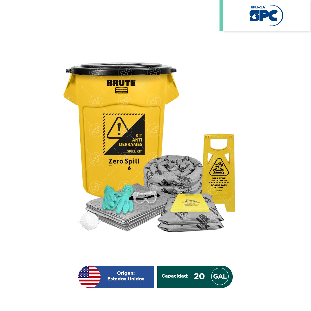 kit antiderrames brute 20 gal universal spc 001