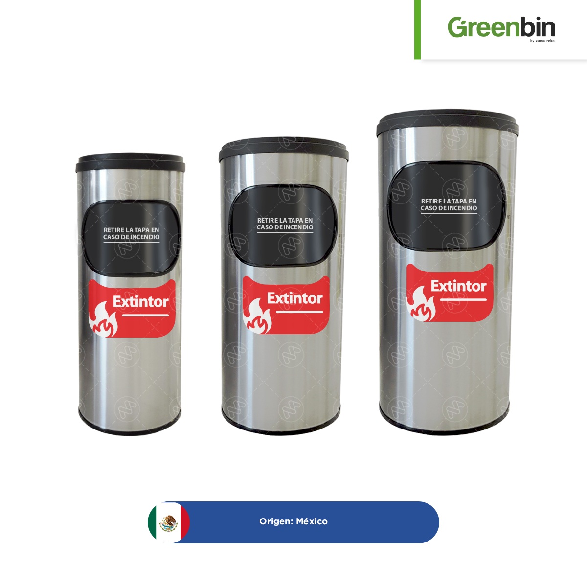 porta extintor cilindrico en acero inoxidable greenbin vistas 001