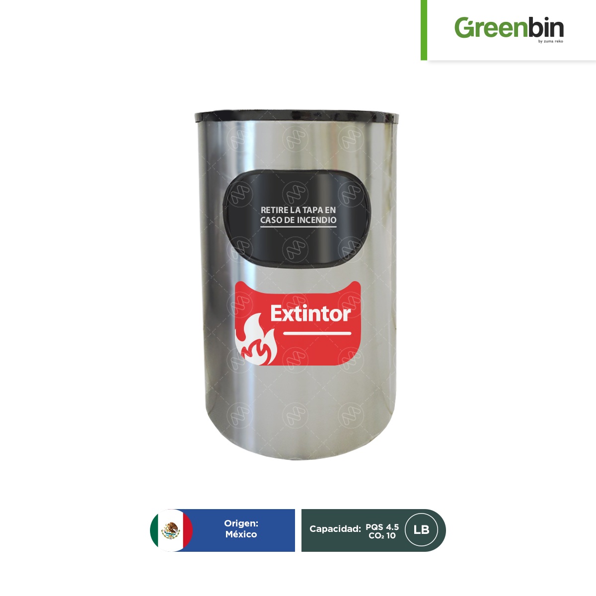 porta extintor medio punto en acero inoxidable greenbin 38 x 19 x 60 cm 001