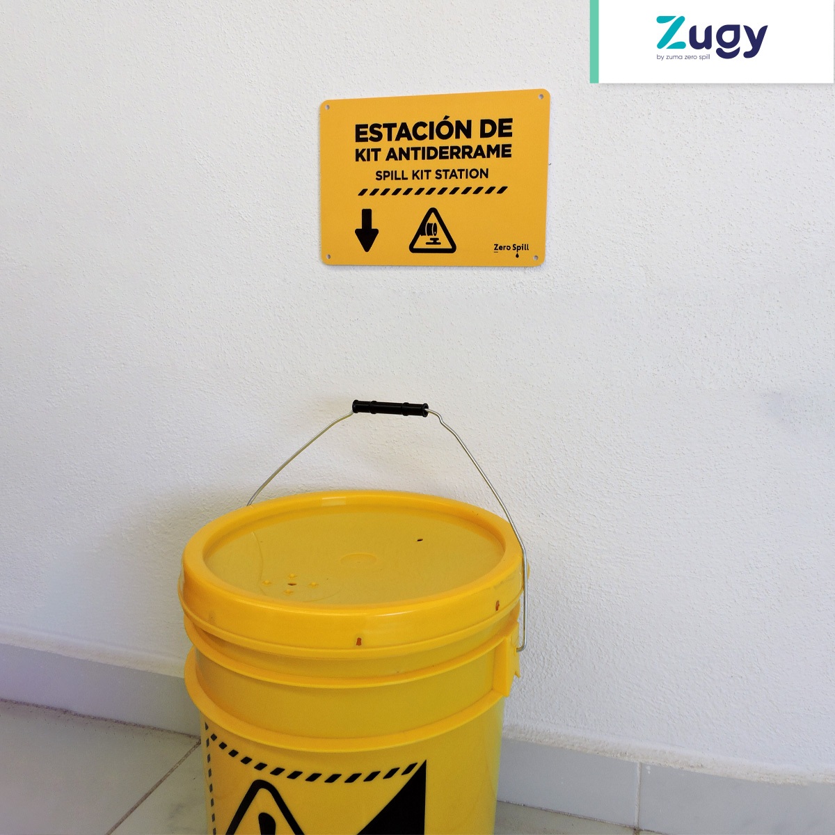 senal de pvc con leyenda estacion de kits antiderrames zugy vista 004