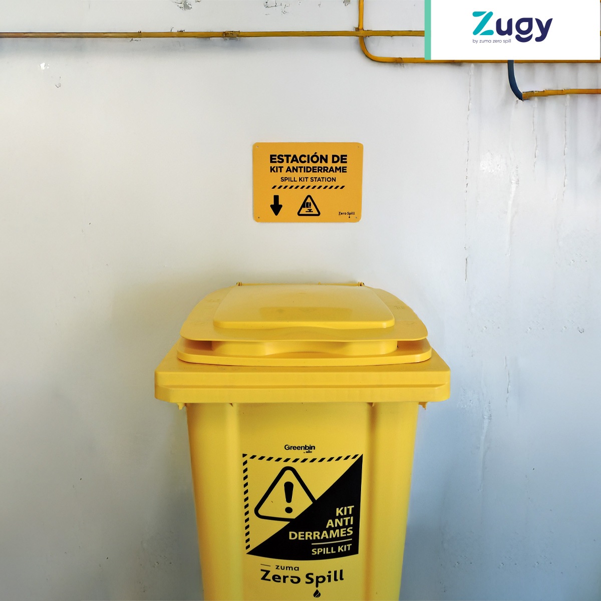 senal de pvc con leyenda estacion de kits antiderrames zugy vista 005