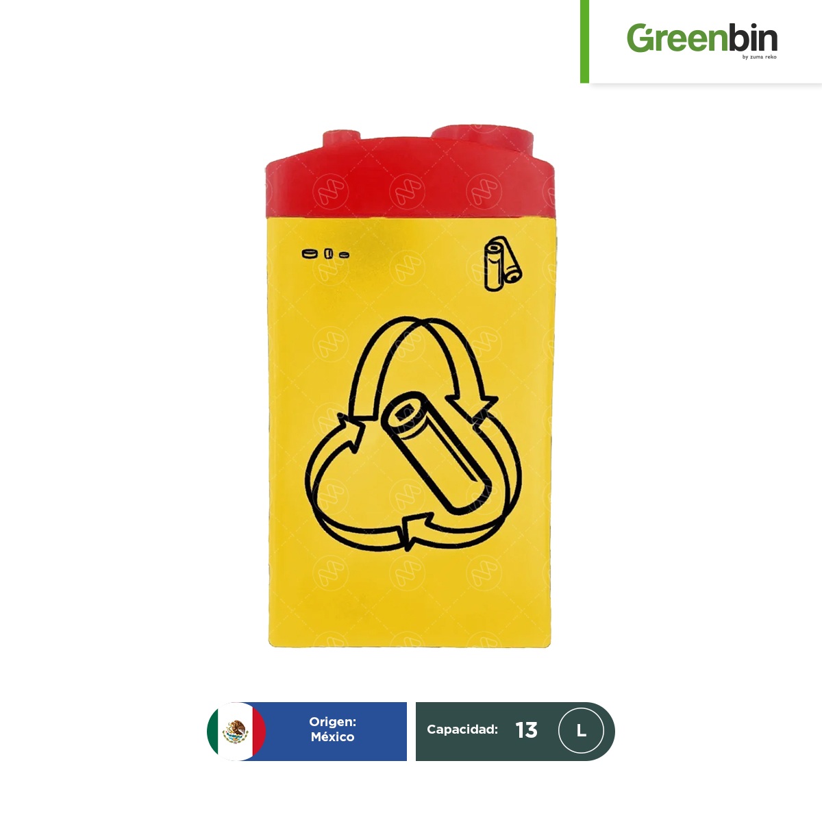 contenedor para pilas usadas probattery 13 l greenbin 002